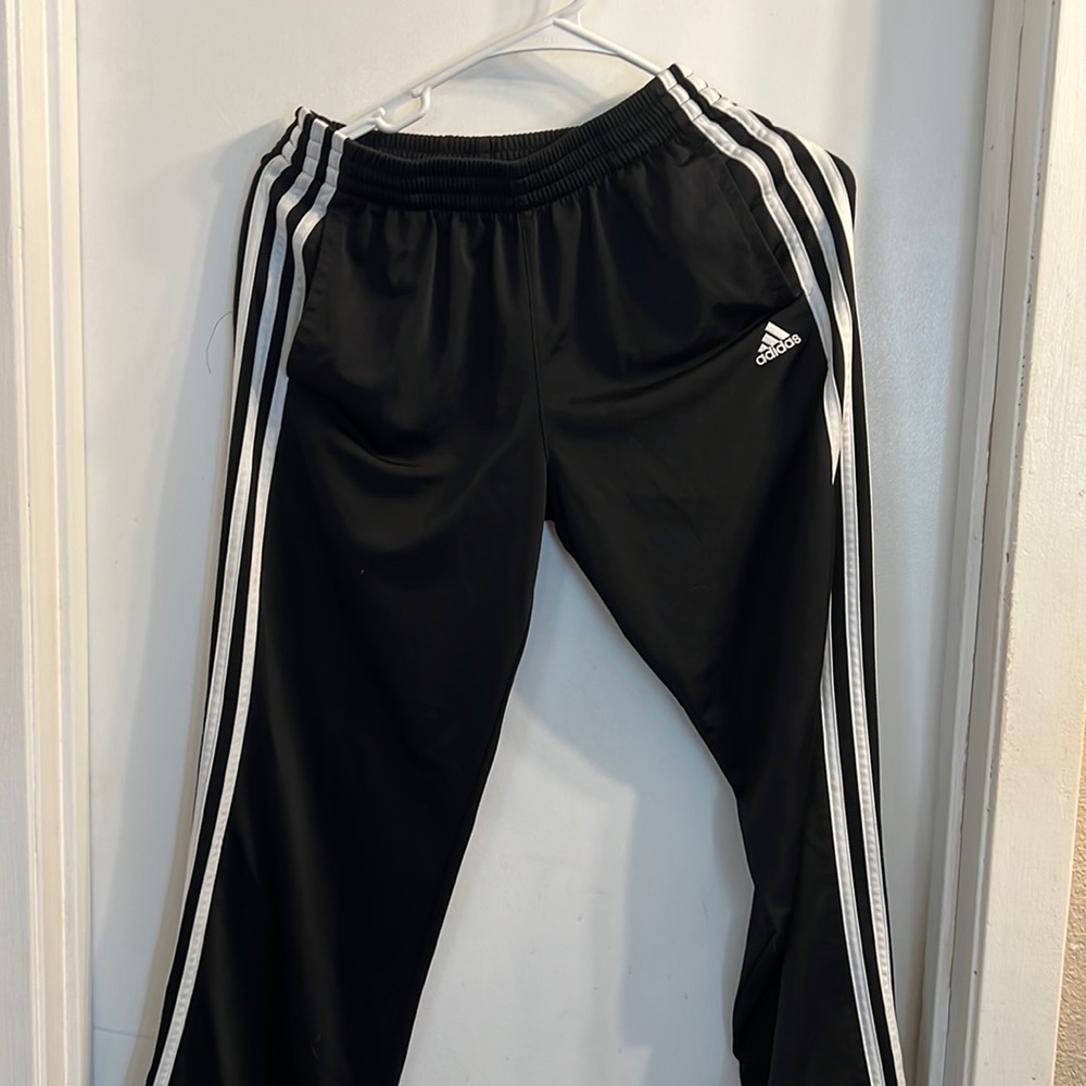 Adidas button sides boys track pants size Med